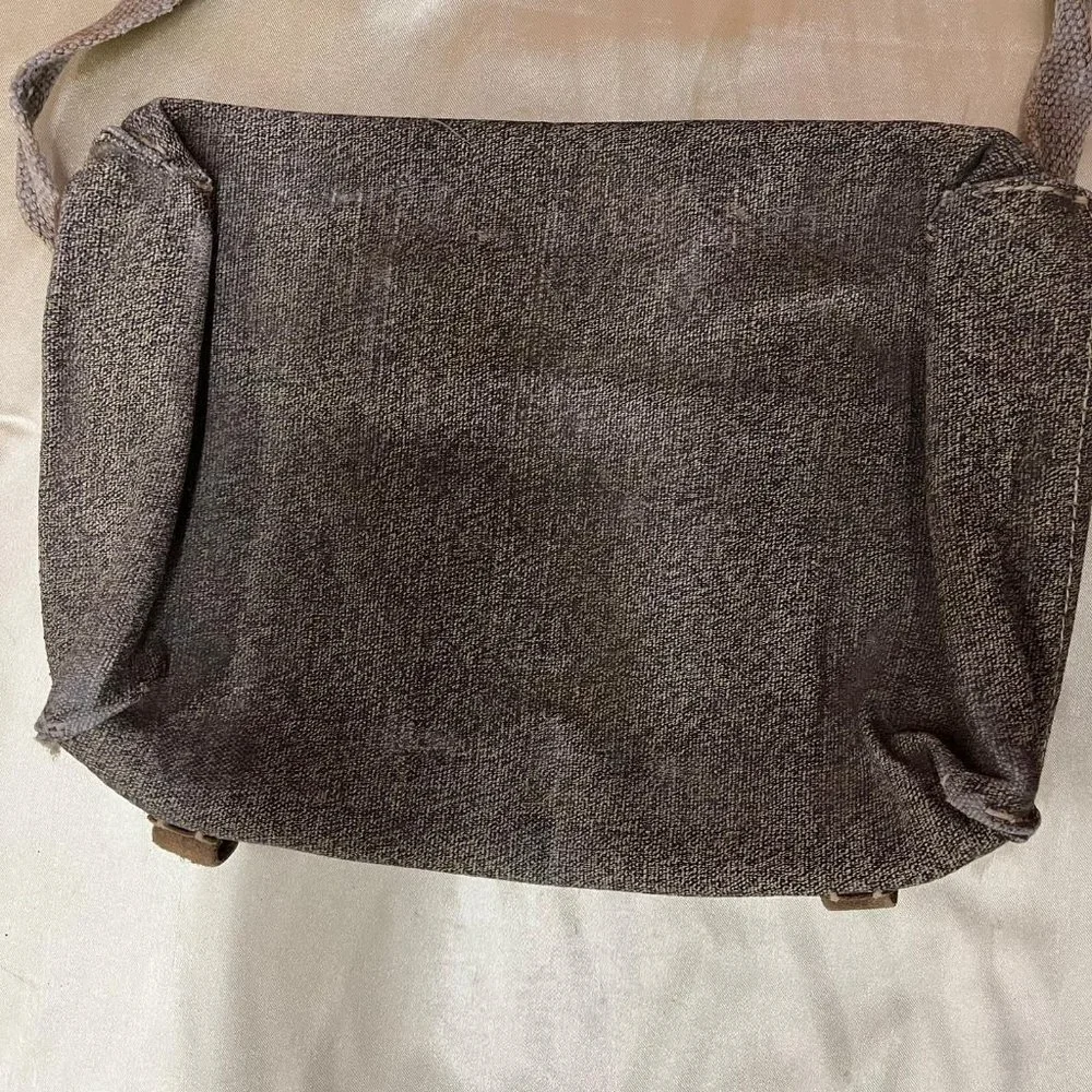 Very Old LEATHER CANVAS used laptop bag one of a kind Shoulder bag